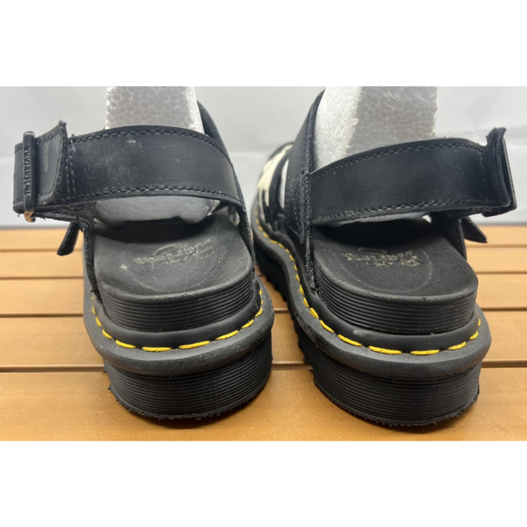 Doc Martens Voss Hair On Sandals - Black + Medium Cow Print - Size 8W US - Picture 4 of 8